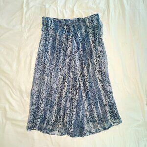 Vintage Blue and white floral print midi skirt